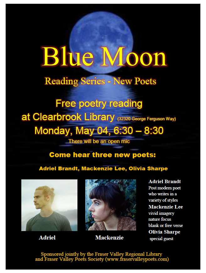 Blue Moon Reading Poster - May 4, 2015